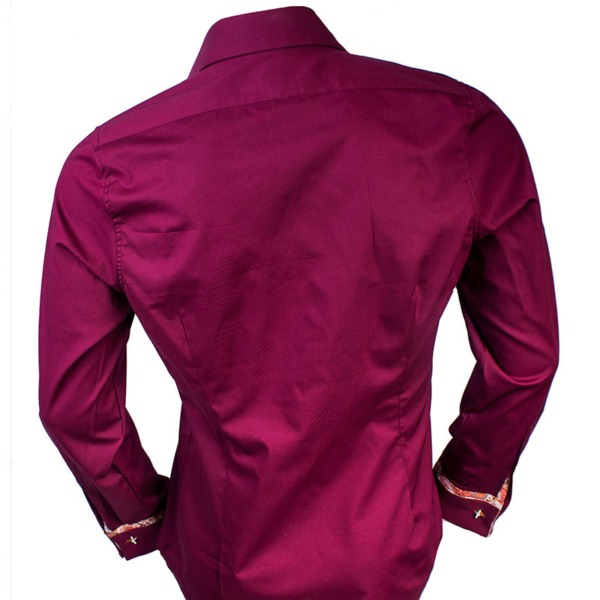 Burgundy Orange French Cuff Dress Shirts